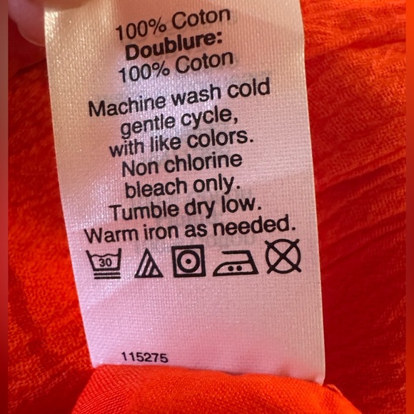 NWT J. Crew Factory 100% cotton orange crepe dress J-7 - Picture 4 of 5